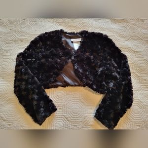 Little girl's sz S (6/6x) Bonnie Jean faux fur Bolero jacket